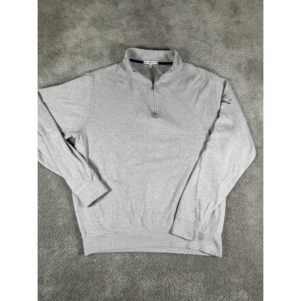 Peter Millar Mens Gray 100% Cotton Quarter Zip Pullover The Golf Club TN Size M